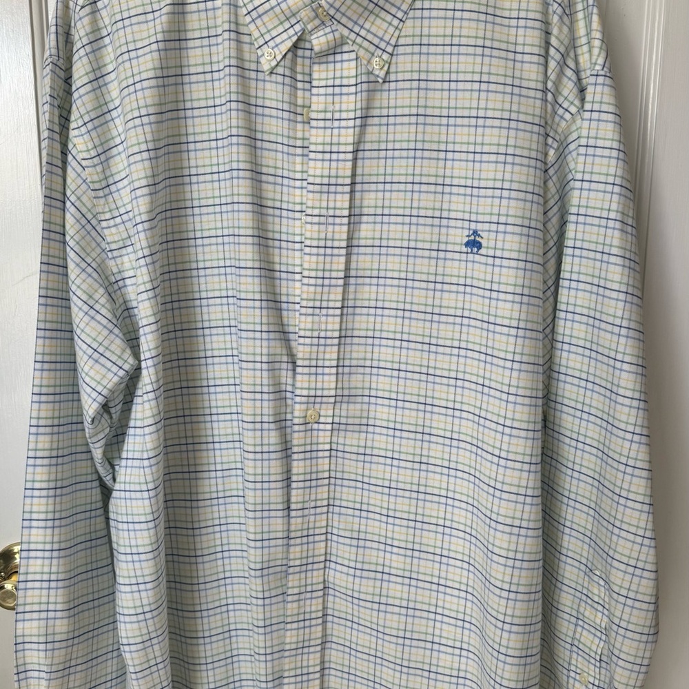 Brooks Brothers No Iron Plaid Long Sleeve Shirt Size XXL